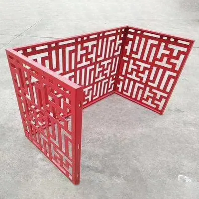 冲孔铝板白色圆孔空调罩细节图