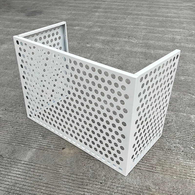 冲孔铝板白色圆孔空调罩